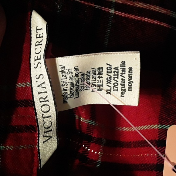 NWOT Victoria's Secret Xl Plaid Long Sleeve Button Down Top W/ Matching pants - Picture 13 of 16